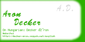 aron decker business card